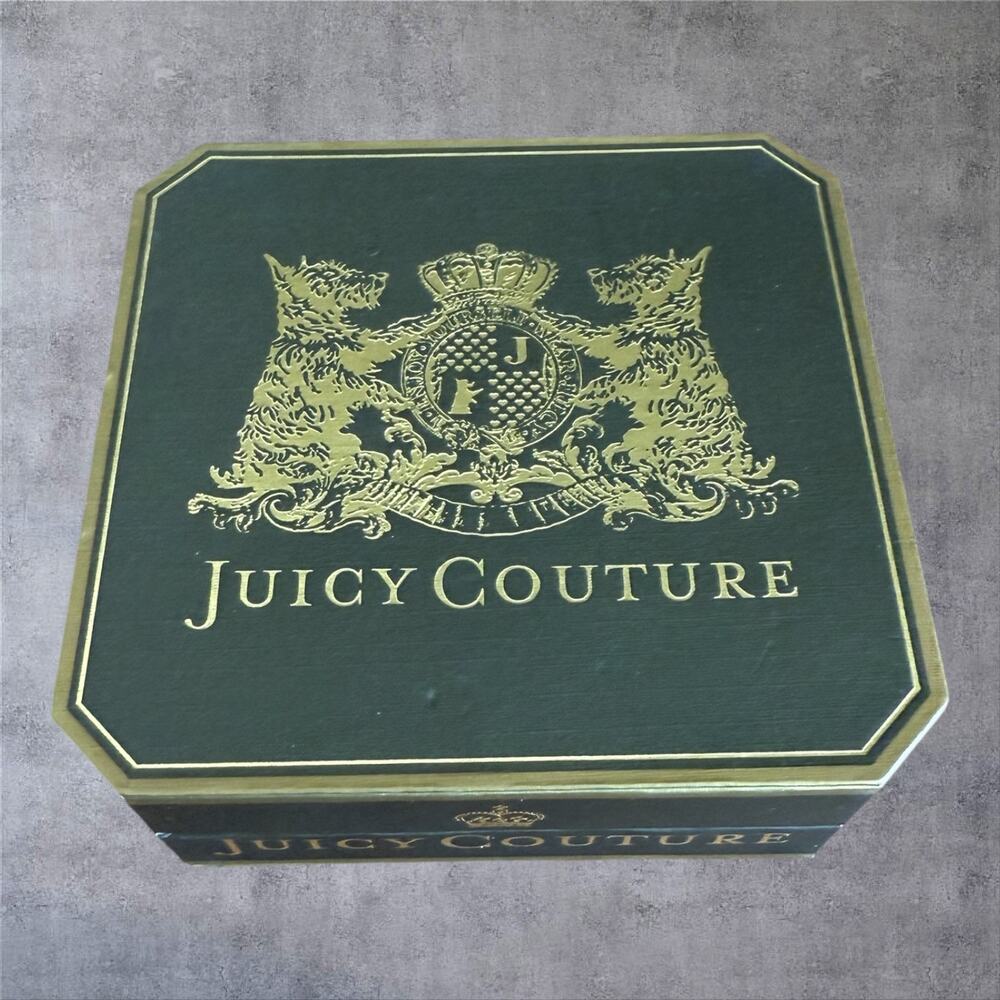 Vtg Juicy Couture Empty Jewelry Box Brown Gold Y2K Born In The Glamourous USA